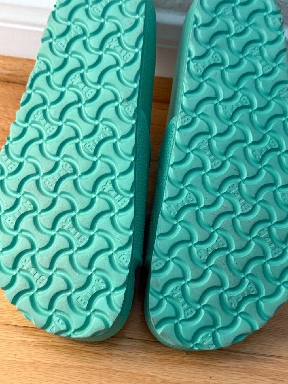 Birkenstock Teal Slide Sandals - Picture 2 of 3